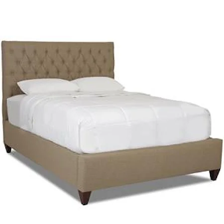 Queen Upholstered Bed with Button Tufting